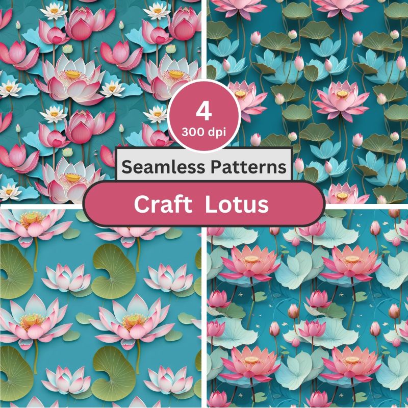 Craft Lotus  Seamless Pattern